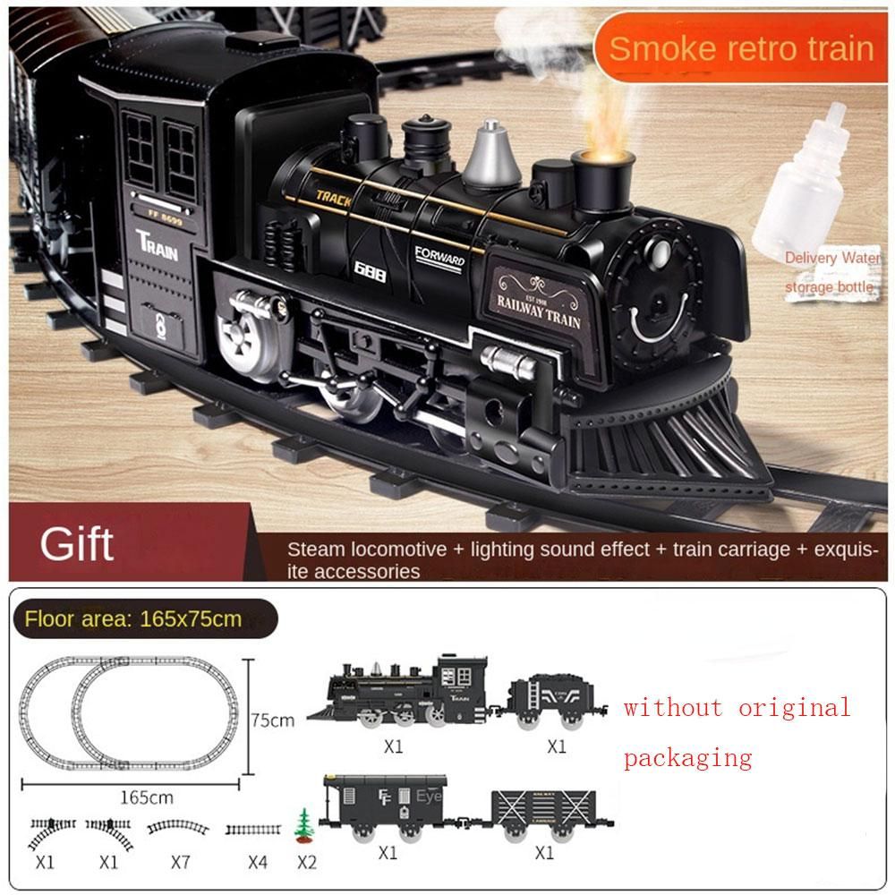 Simulation Steam Train Model Railway Classical Railway Freight Electric Train TraToy Boy with  Children's Gift