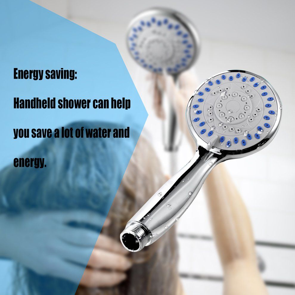 Universal 3 Modes Functional Chrome Handheld Bathroom Shower Head Spray Spout Handset