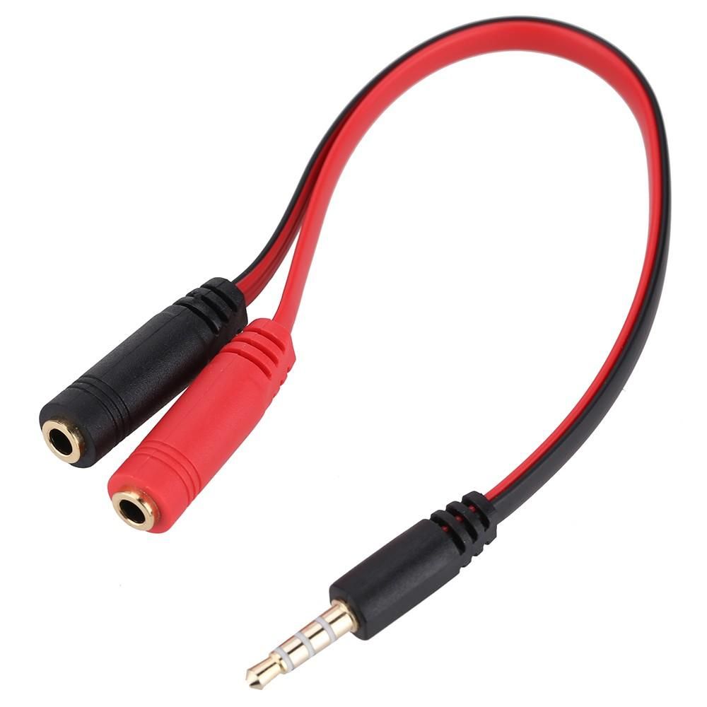 3.5mm Stereo Audio Male to 2 Female Y Splitter Mic Earphone Headphone Headset Jack Adapter Cable for Smartphone Tablet PC