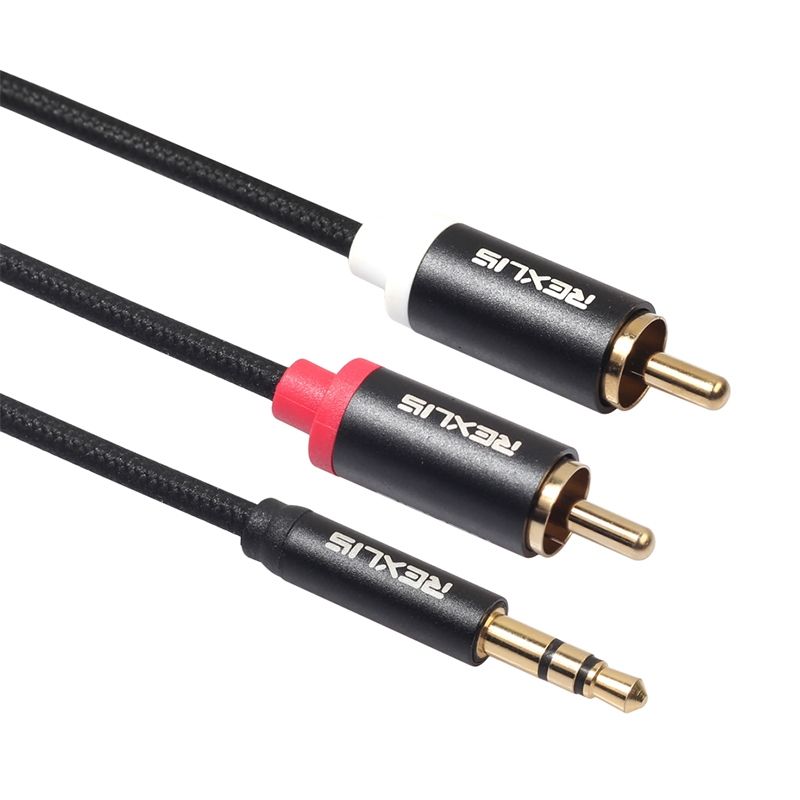 3.5mm Male To Dual RCA Audio Cable For RCA Input Interface Active Speaker, Length: 3m