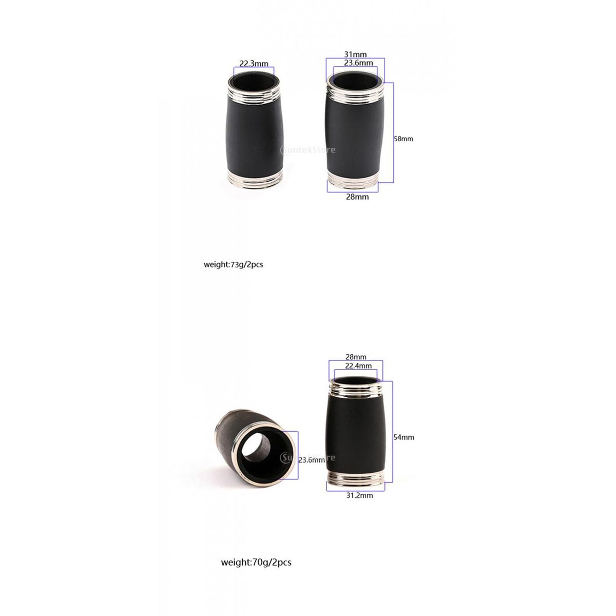 4Pcs Bakelite Clarinet B Flat Tube Tuning Clarinet Barrel