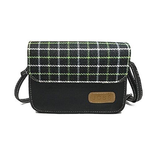 Women Winter Messenger Bags Plaid Square Flap Sling Shoulder Bags