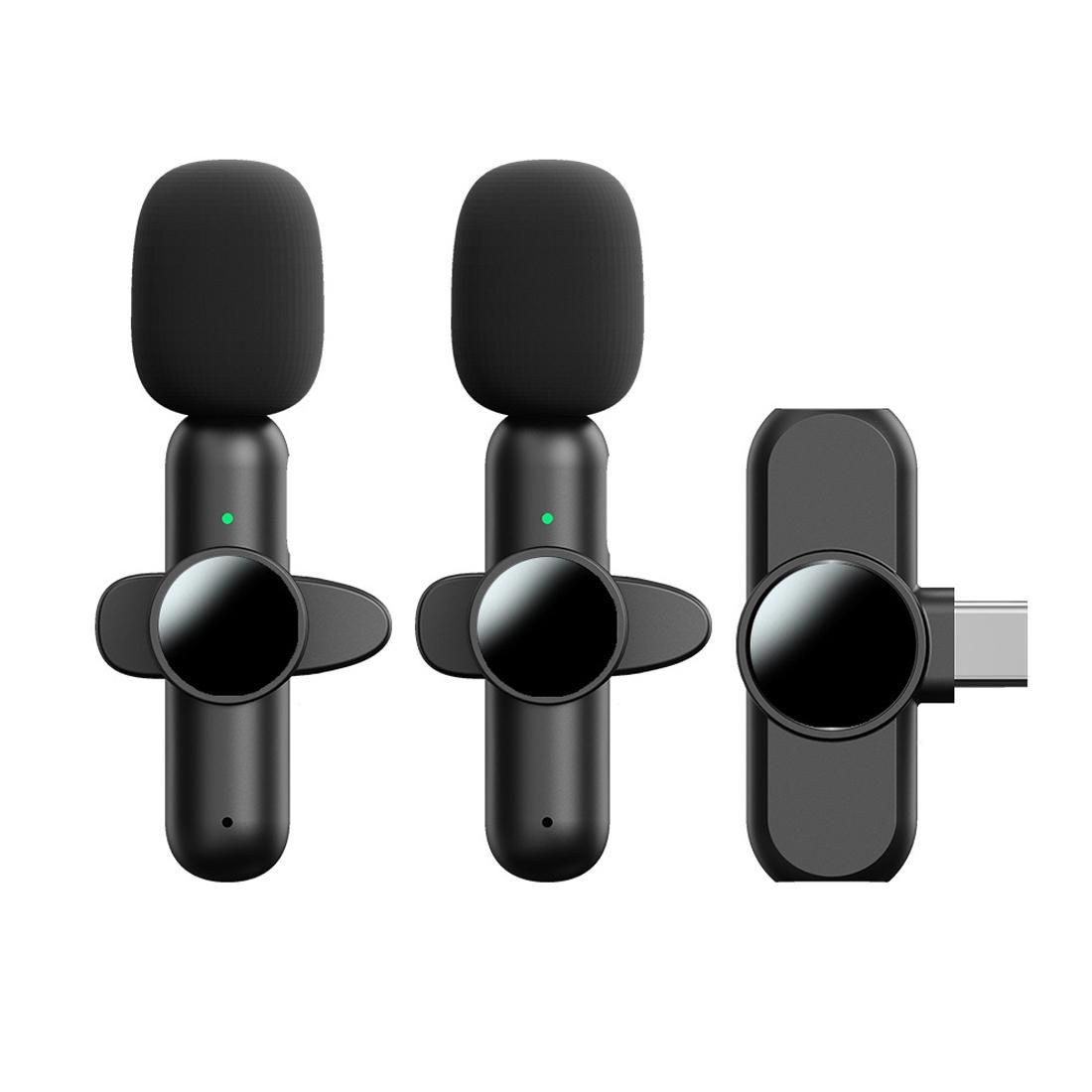 Plug and Play Clip-on Wireless Microphones 20M Omnidirectional Recording