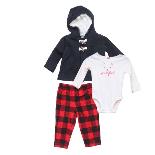 3Piece Trousers, Bodysuit And Sweatshirt - Red/Black/White