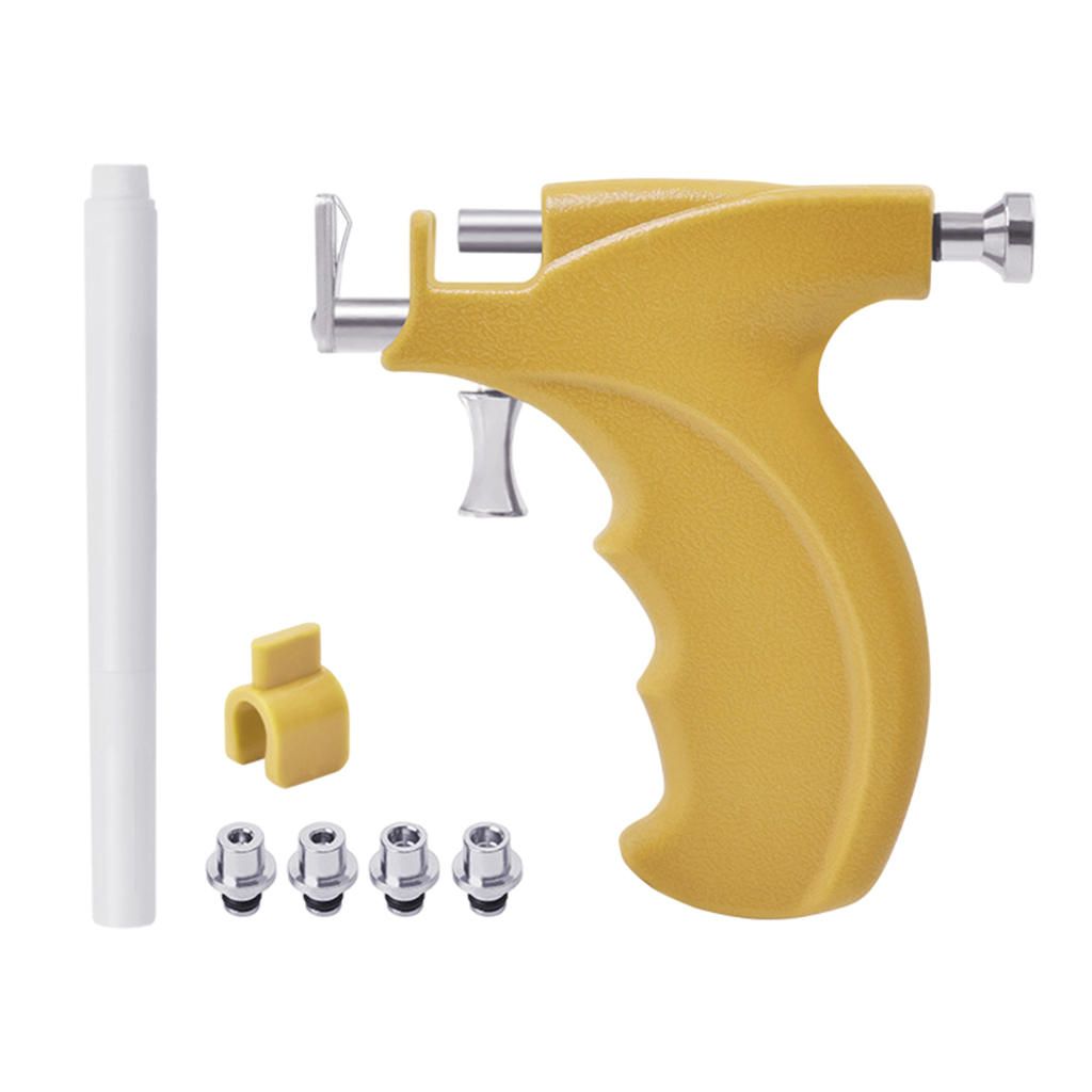 Ear  Tool Kit Stainless Steel Ears Piercer Machine Home Yellow