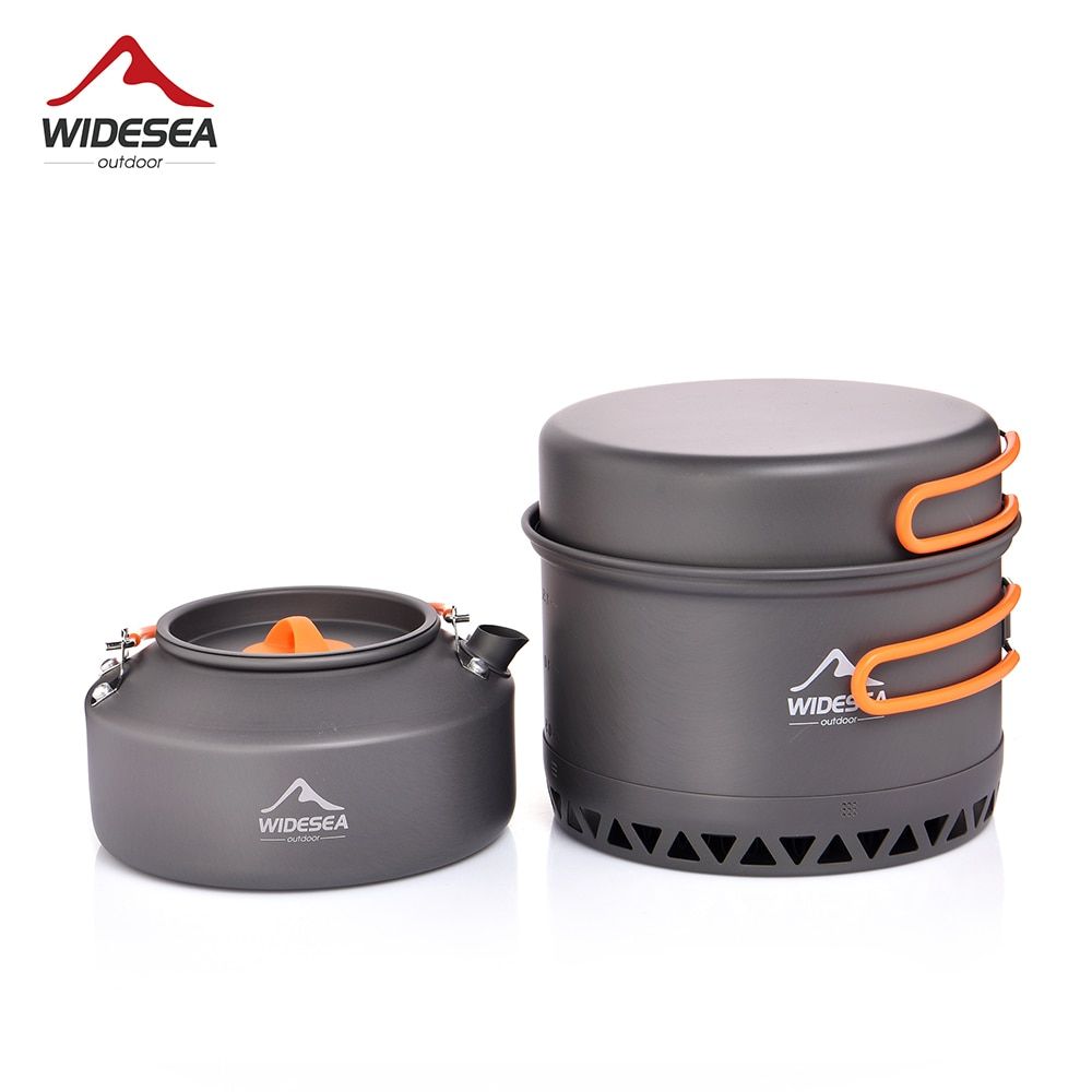 Camping 1.3L 2.3L Cookware Outdoor Cooking Set Heat Cooker Travel Tableware Pot Kettle Tourist