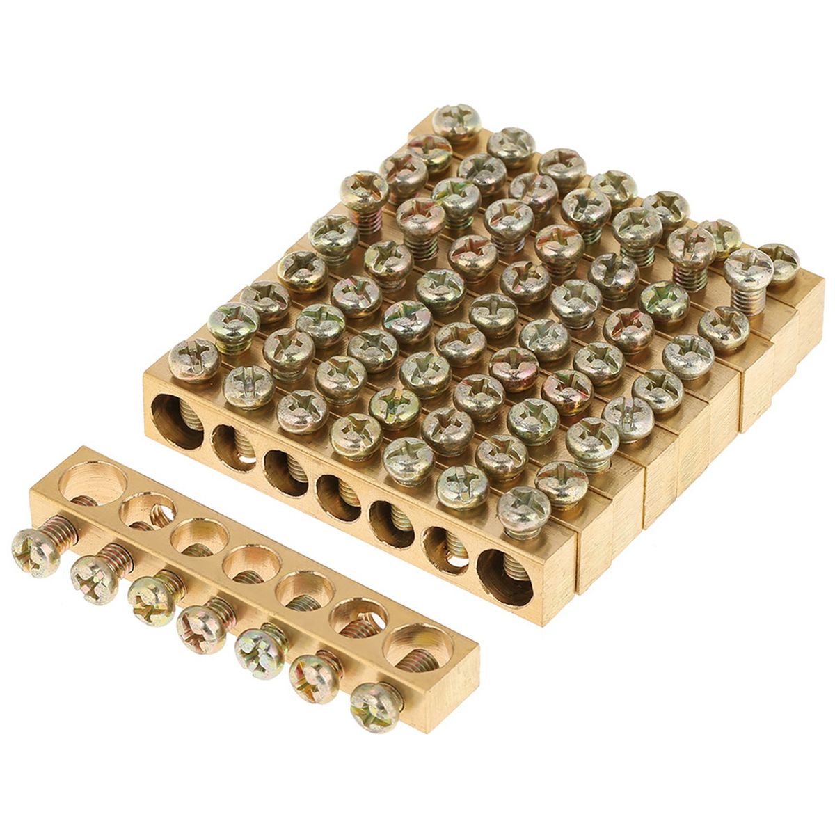 10pcs 7-Hole Electrical Distribution Wire Screw Terminal Br