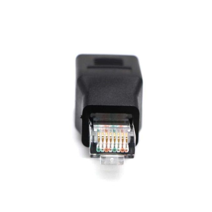 Male To Female Ethernet LAN Network Adapter Crossover Connector Black