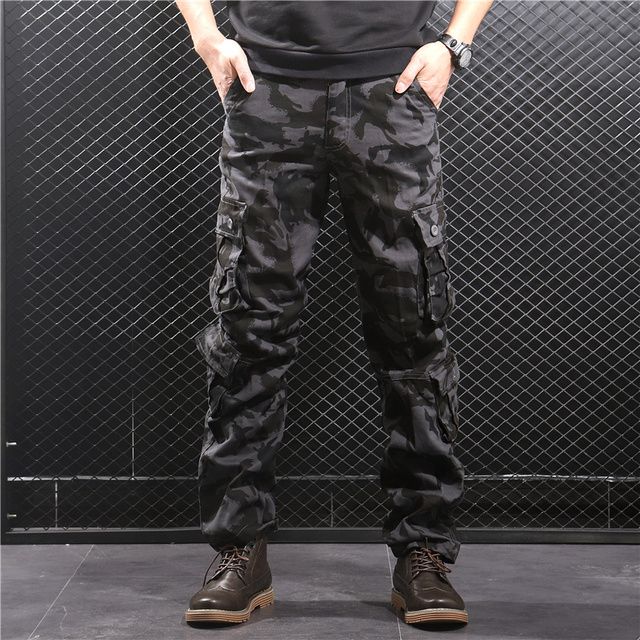 Military Overalls Men Trousers Outdoor Black Camouflage_44