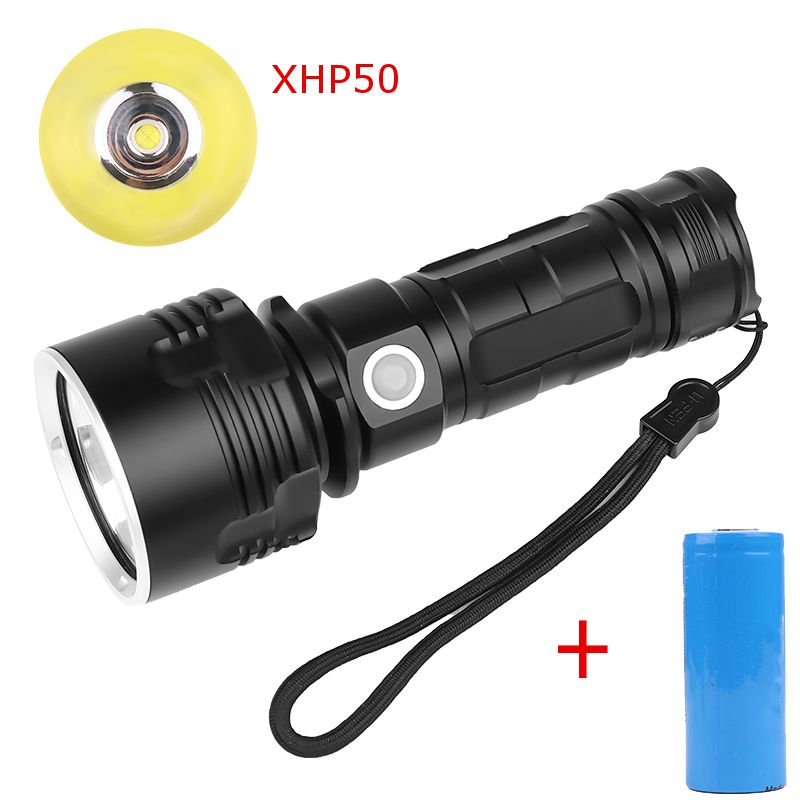 BIKIGHT XHP50 L2 3Modes 1500LM Super Bright LED Flashlight Suit USB Rechargeable LED Torch With 26650 Battery - L2