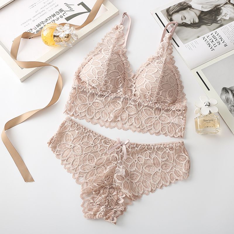 Set Of Corset And Lace Bra For Women, Sexy Lingerie In French Style, Underwear, Push-up Panties, Beauty Underwear