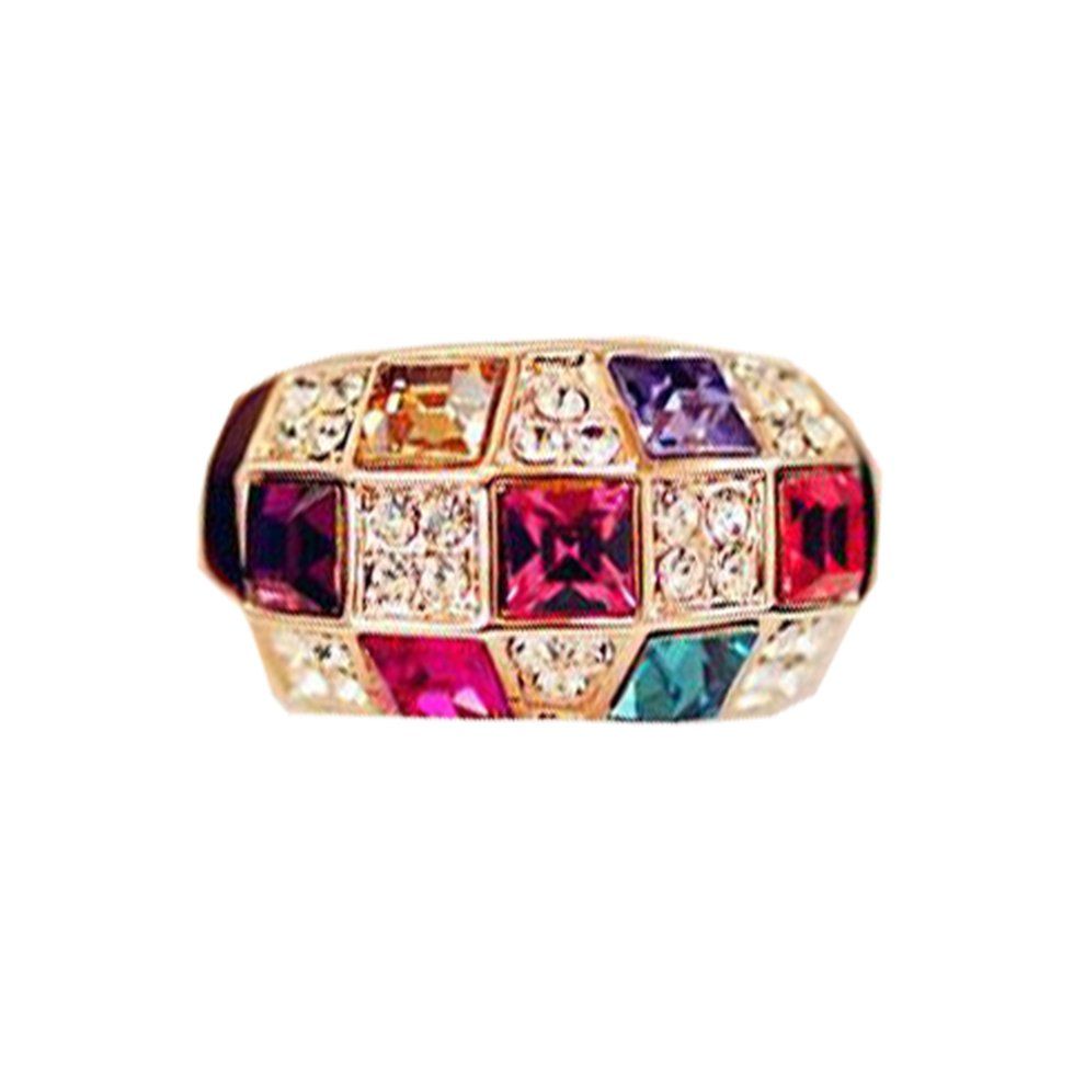Multi Olor  Rystal Ring For Women 316L Stainless Steel Female Wedding Rings-multi Olor