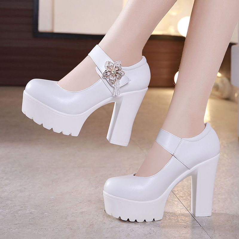 (11cm Heel White)Small Size 32-43 Soft Leather Silver White Wedding Shoes Bride 2023 Women's B JIN