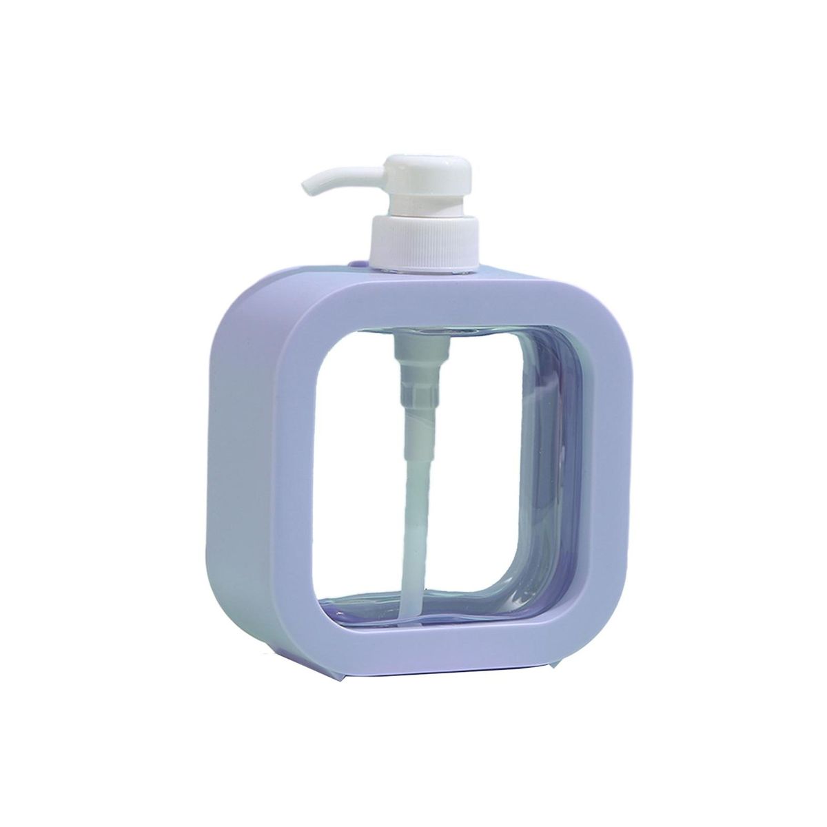 Pump Press Soap Dispenser Square Dispenser Bottle 500ml for Lotion Purple