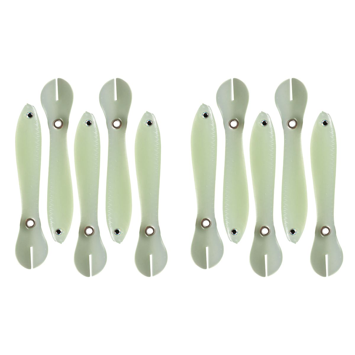 10Pcs?10cm/6g?Loach Shape?3D Fish Eyes?Fake-Warm White