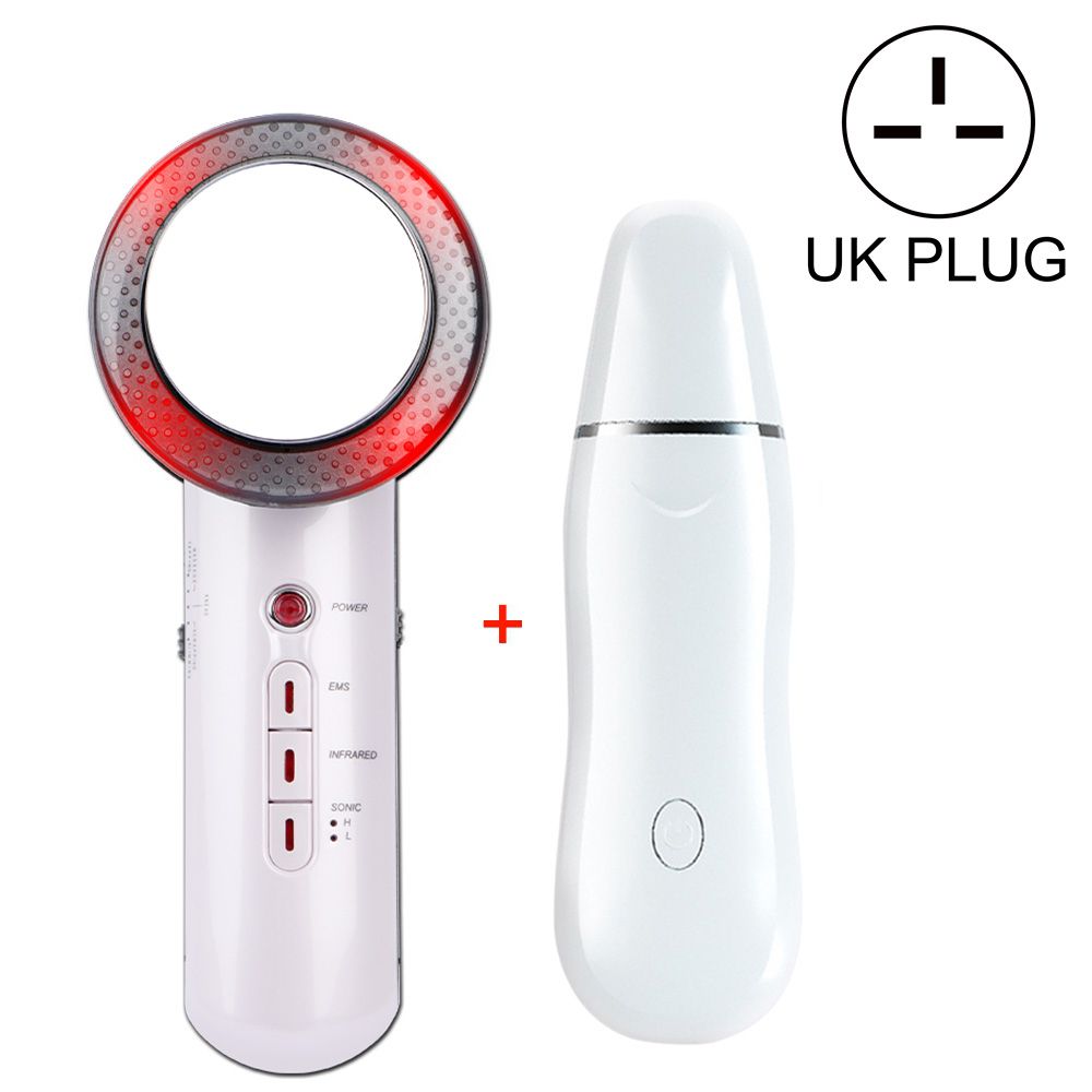 Ultrasonic Skin Scrubber Facial Cleanser Blackhead Acne Removal & Ultrasound Cavitation Body Slimming Massager Face Lifting