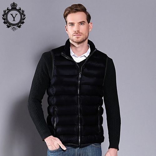 Lugentolo Winter Vest Men Slim Sleeveless Jacket Stand-Up Collar Down Jacket