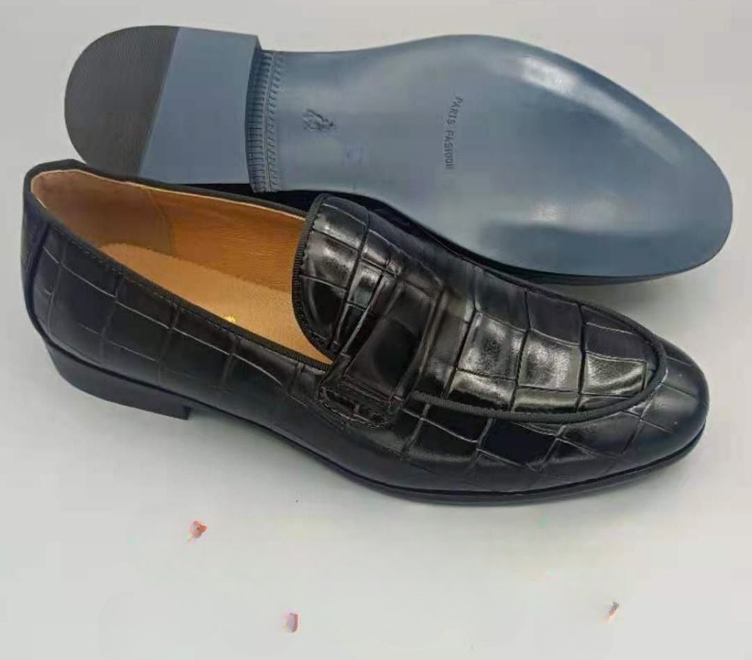 Men's PLAIN SHINING LEATHER Designer Shoe Black