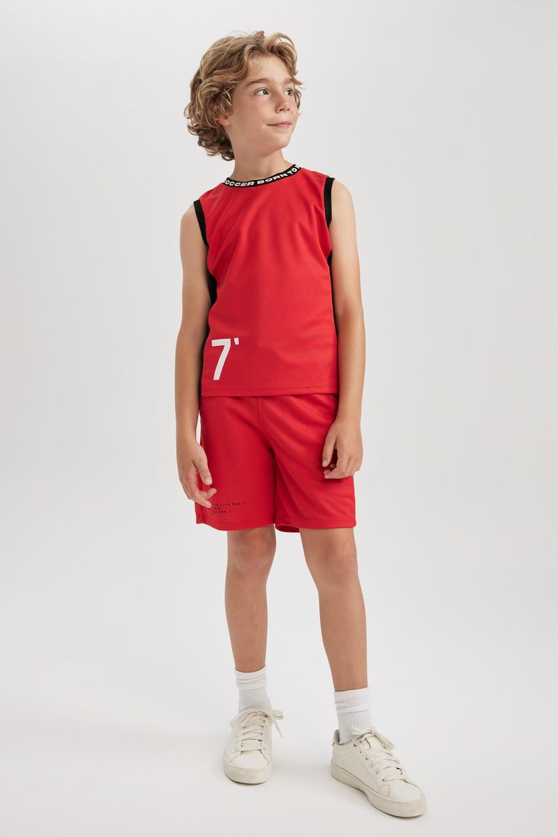 Boy Casual Knitted Short - Red