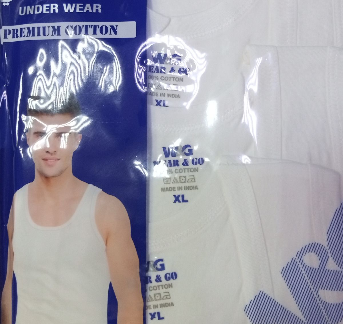 W & G  Premium 3-in-1 Men's  White Singlet
