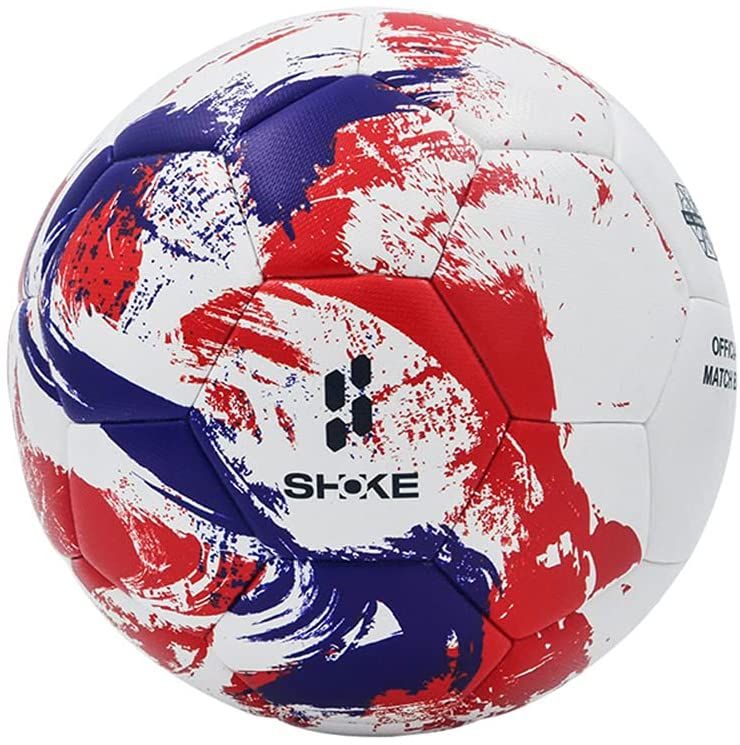 Adult No.5 Football ,League Cup International Competition Balls ,Seamless PU Leather Slip-Resistant Assist Students Team Training(Red)