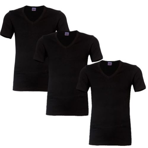3-in-1 Plain Black V Neck