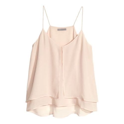 Chiffon Vest Top- Powdered Beige