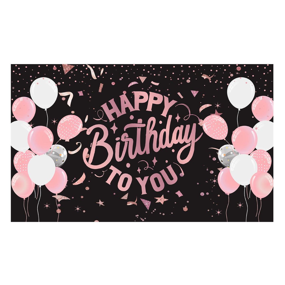 Birthday Banner Black Golden Series Banner Happy Birthday Photo Prop