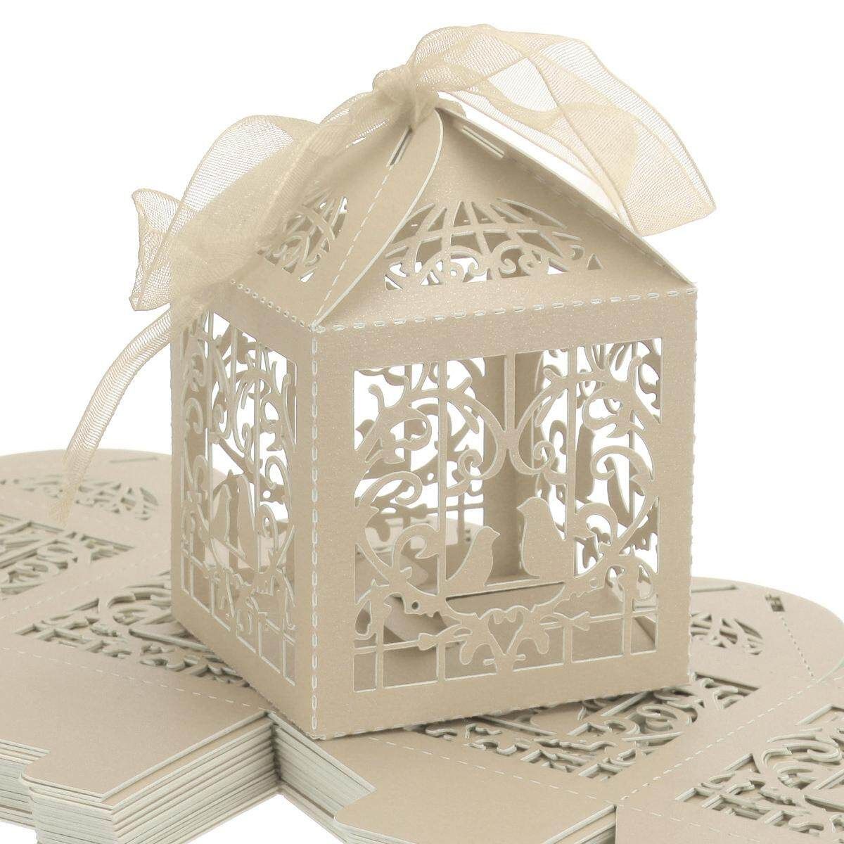 25 Selling Candy Box Wedding Marriage Bird Candy Hollow Cardboard Box Upscale European Creative Wedding Candy Box Material: Paper Shapes: Square Style: European Light Rice