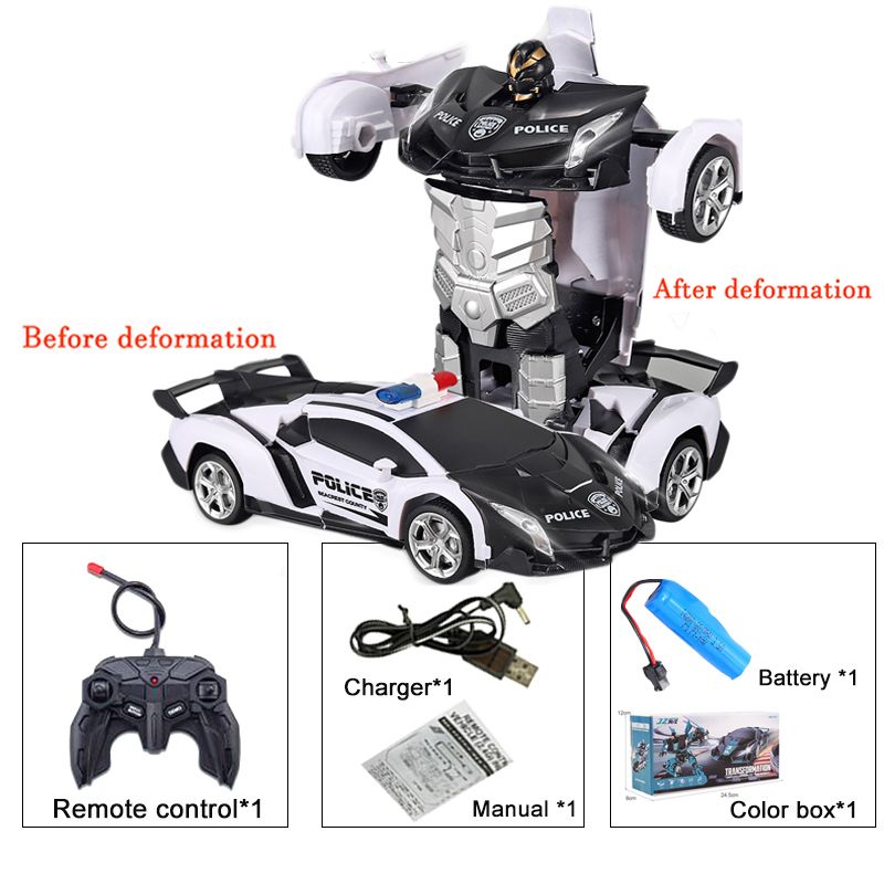 2in1 Electric Car Transformation Robots One-key Deformation Car Outdoor Remote Control Sports Car Model  Children Boys Toys