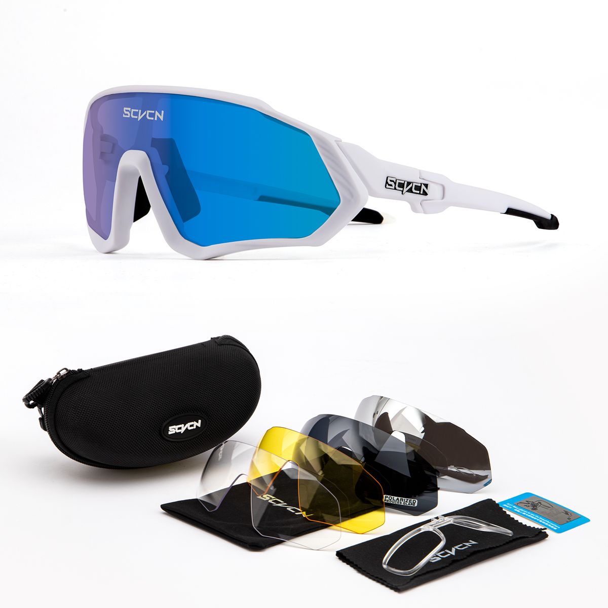 Cycling Men Women Polarized 5 Lens Glasses Road Bike Racing
