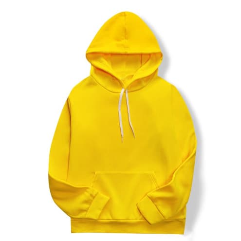 Women's Yellow Plain Hoody Sweatshirt