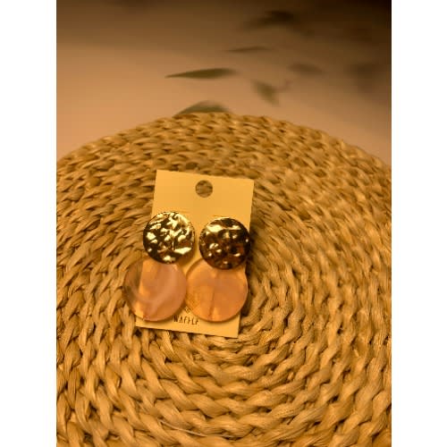 Transparent Crystal Earrings - Pink
