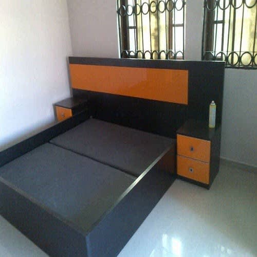 J Best Venture Bed Frame - Orange & Black