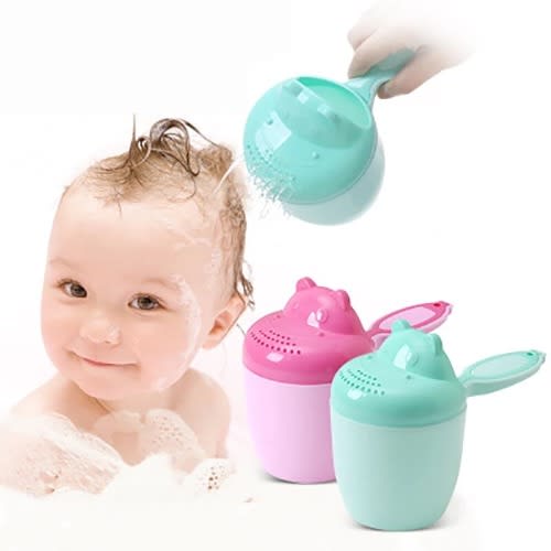2in1 Shower Bath Cup Shampoo Rinser With Easy-grip Handle