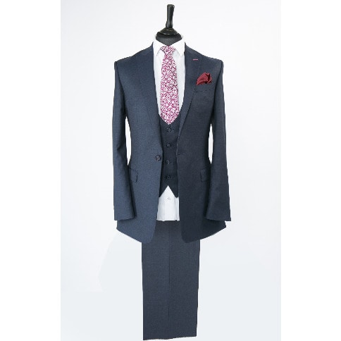 Men's Tailored 3 Piece Suit - Dark Blue