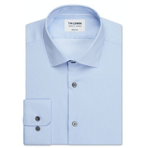 Slim Fit Stripe Button Cuff Shirt - Cotton
