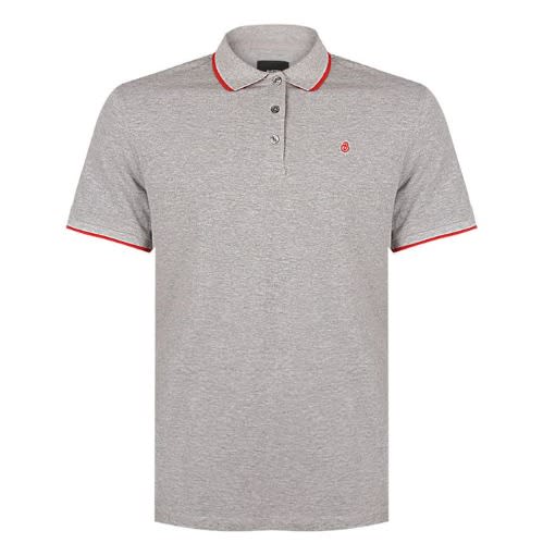 Men's Casual Logo-chest Polo Top - Grey