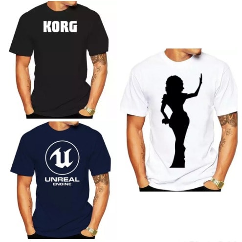 3 In 1 Print T-shirts - Black, Blue And White