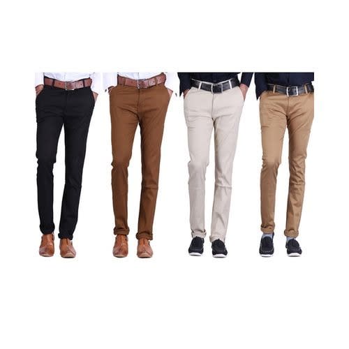 4 In 1 Men's Chinos - Black - Choco - carton Brown - Off White