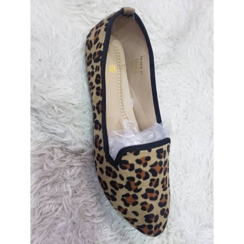 Leopard Print Ladies Office Flat Shoe