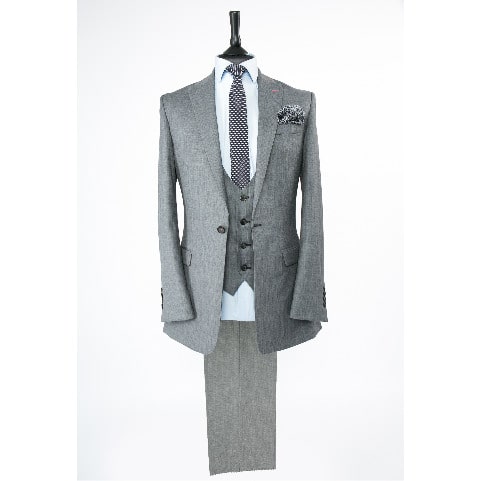 Men's Tailored 3 Piece Suit - Dark Grey