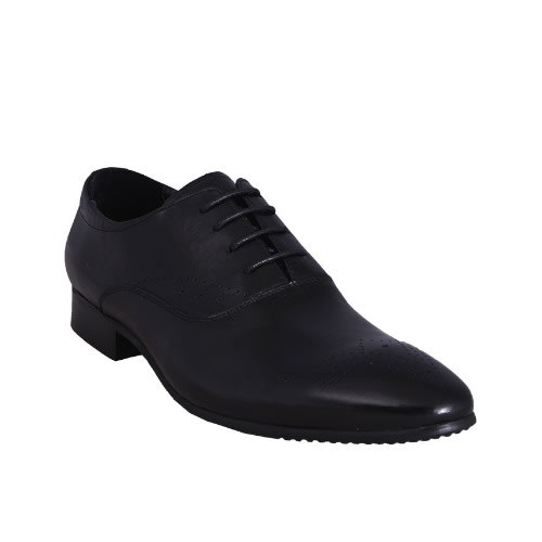 Posh Oxford Lace Up Leather Shoe - Black-msh-3786