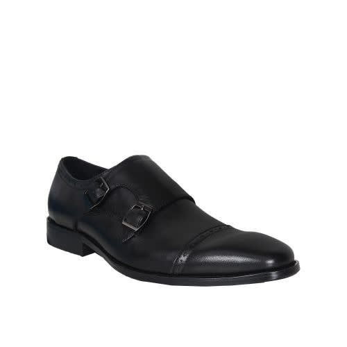 Elegant Men’s Doubled Side Buckled Shoe - Black - Msh-4709