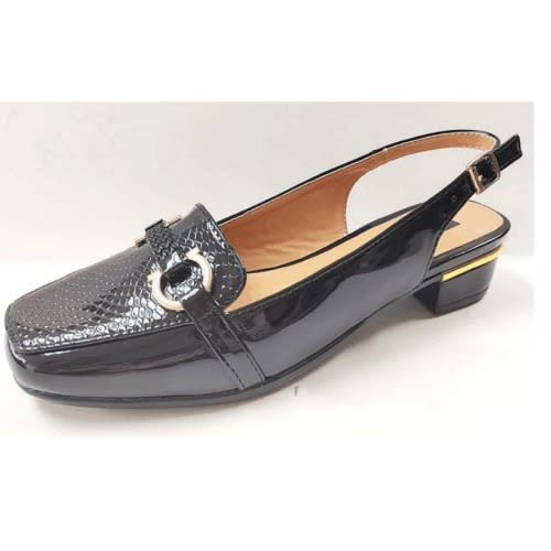 Buckle Leather Sandal - Short Heel