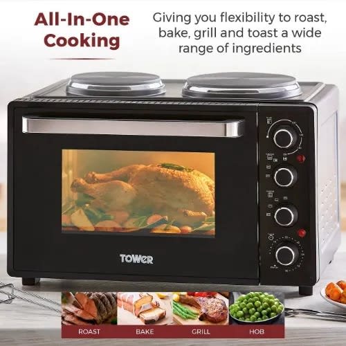 32l Mini Oven With Dual Hot Plates-1000w
