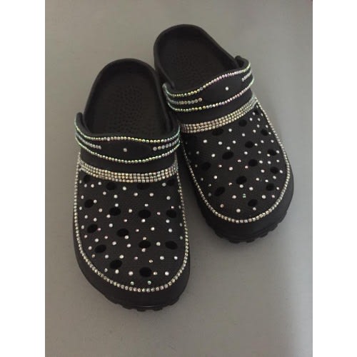 Rhinestone Clogs - Black