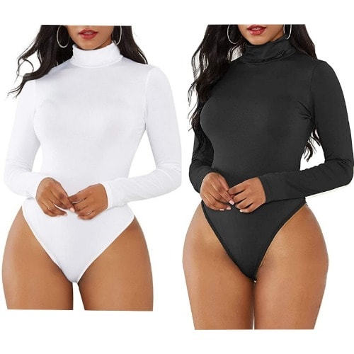 Long Sleeve Bodysuit Turtleneck - 2pcs