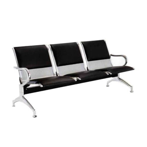 Padded Black 3seater Chair