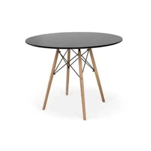 Wooden Round Table - Black